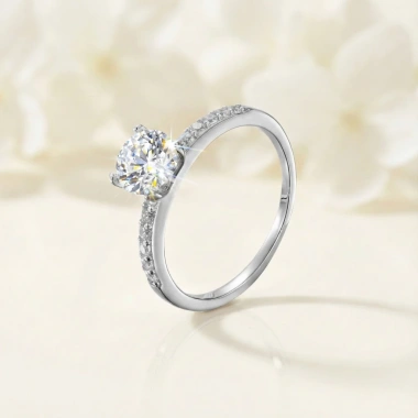 Nhẫn Moissanite 1 Carat Caterina DR011 Kiểm định GRA - Solitaire sang trọng cho đám cưới, giảm còn 1.55 triệu