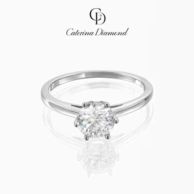 Nhẫn Moissanite 1 Carat Caterina Solitaire DR010 - Kiểm định GRA, Giá chỉ 1.790.000₫