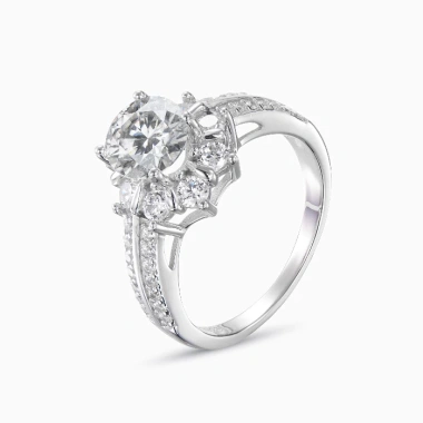 Nhẫn Moissanite 1.2 Carat Caterina Pavé DR027 - Kiểm định GRA, giá 2.49 triệu