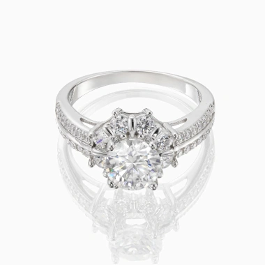 Nhẫn Moissanite 1.2 Carat Caterina Pavé DR027 - Kiểm định GRA, giá 2.49 triệu