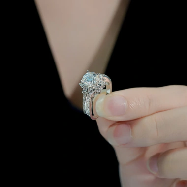 Nhẫn Moissanite 1.2 Carat Caterina Pavé DR027 - Kiểm định GRA, giá 2.49 triệu