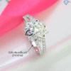 Nhẫn Moissanite 6ly xi bạch kim GRA mặt hoa sang trọng - Kiêu hãnh NNM64 899k TNJ 5