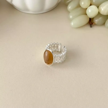 Nhẫn ngón tay hở màu hổ phách cổ điển tự nhiên thanh lịch sang trọng cho bé gái, giá 115.500đ