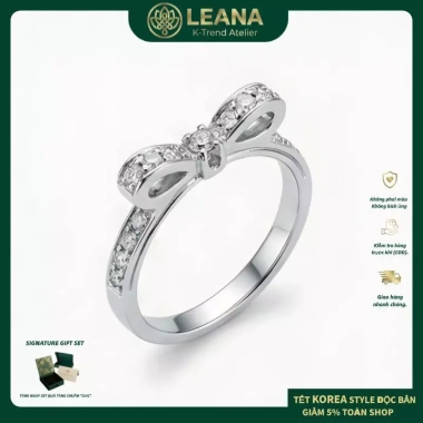 Nhẫn nơ Cube Zirconia sáng bóng - Trang sức tinh tế, giá ưu đãi 284.900₫