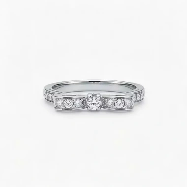 Nhẫn nơ Cube Zirconia sáng bóng - Trang sức tinh tế, giá ưu đãi 284.900₫