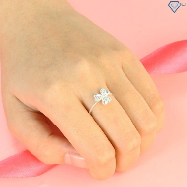 Nhẫn nữ bạc 925 NN364 đính đá cỏ ba lá may mắn - Giá ưu đãi 389.000đ 4