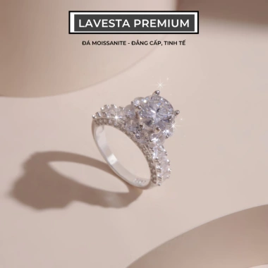 Nhẫn nữ bạc Moissanite 7 ly 8 ly - Kiểm định GRA LAVESTA KC11, giá 2.07 triệu