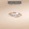 Nhẫn nữ bạc xi bạch kim LAVESTA KC127 đá Moissanite 5 ly kiểm định GRA, thanh lịch, giá ưu đãi 815.000đ