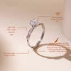 Nhẫn nữ bạc xi bạch kim LAVESTA KC127 đá Moissanite 5 ly kiểm định GRA, thanh lịch, giá ưu đãi 815.000đ 3