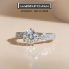 Nhẫn nữ bạc xi bạch kim Moissanite 6,5 ly GRA KC85 - Sang trọng tinh tế, giá 1.595.000₫
