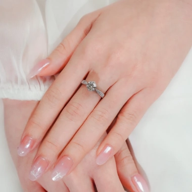 Nhẫn nữ bạc xi bạch kim Moissanite 6,5 ly GRA KC85 - Sang trọng tinh tế, giá 1.595.000₫ 5