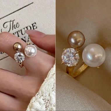 Nhẫn Nữ Đá CZ Không Đều Mở Trọng Cao Cấp Ngón Trỏ Thời Thượng Đa Năng Giá 51.700₫