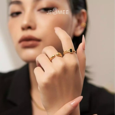 Nhẫn nữ Jesmee Vintage Đá Đen Đủ Size - Black Window Ring Sang Trọng Giá 299k 2