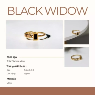 Nhẫn nữ Jesmee Vintage Đá Đen Đủ Size - Black Window Ring Sang Trọng Giá 299k 6