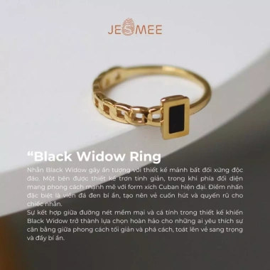Nhẫn nữ Jesmee Vintage Đá Đen Đủ Size - Black Window Ring Sang Trọng Giá 299k 7