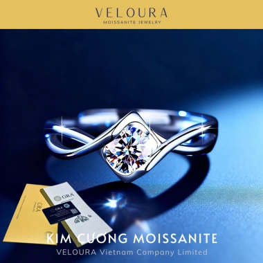 Nhẫn nữ kim cương Moissanite 1 Carat chính hãng VELOURA Nụ Hôn Thiên Thần cao cấp GRA VJN017 - Giá ưu đãi 1,179,000 VND