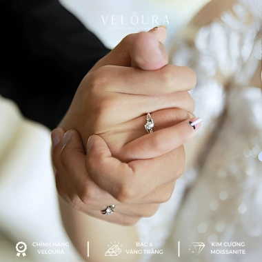 Nhẫn Nữ Moissanite 0,4ct Kim Cương Cong Mềm Mại – Chính Hãng VELOURA GRA VJN019 7 Nhẫn Nữ Moissanite 0,4ct Kim Cương Cong Mềm Mại – Chính Hãng VELOURA GRA VJN019 7