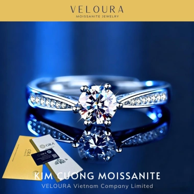 Nhẫn nữ Moissanite 1 Carat dáng sáu chấu - VELOURA chính hãng, giảm 22%