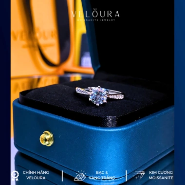 Nhẫn nữ Moissanite 1 Carat dáng sáu chấu - VELOURA chính hãng, giảm 22%