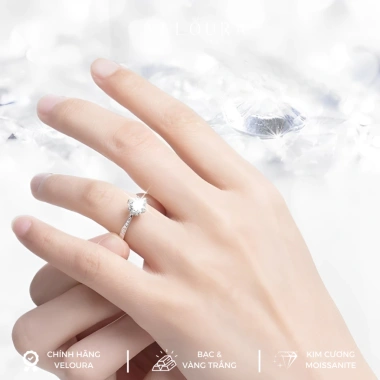 Nhẫn nữ Moissanite 1 Carat dáng sáu chấu - VELOURA chính hãng, giảm 22%