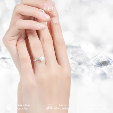 Nhẫn nữ Moissanite 1 Carat dáng sáu chấu - VELOURA chính hãng, giảm 22%