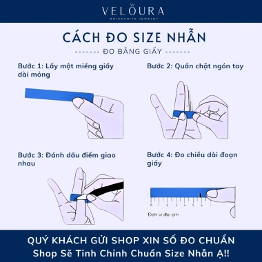 Nhẫn Nữ Moissanite 1 Carat Dáng Trái Tim Cao Cấp - Chính Hãng VELOURA Giảm 19%