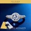 Nhẫn Nữ Moissanite 1 Carat Tròn Ba Hàng Cao Cấp Chính Hãng VELOURA - Giá Giảm 1,585,000₫