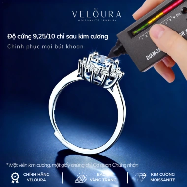 Nhẫn Nữ Moissanite 1 Carat VELOURA - Hoa Hướng Dương Cao Cấp, Giá chỉ 1.185.000 VND