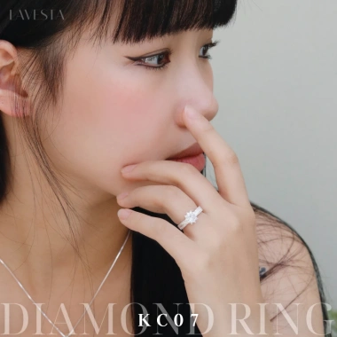 Nhẫn nữ Moissanite 5 ly 6 ly GRA LAVESTA KC07 mặt hoa kiêu hãnh - 910.000₫