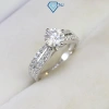 Nhẫn nữ Moissanite 6.0mm xi bạch kim GRA sang trọng Trang sức tiệc NNM17