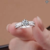 Nhẫn nữ Moissanite 6.0mm xi bạch kim GRA sang trọng Trang sức tiệc NNM17 2