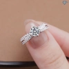 Nhẫn nữ Moissanite 6.0mm xi bạch kim GRA sang trọng Trang sức tiệc NNM17 3