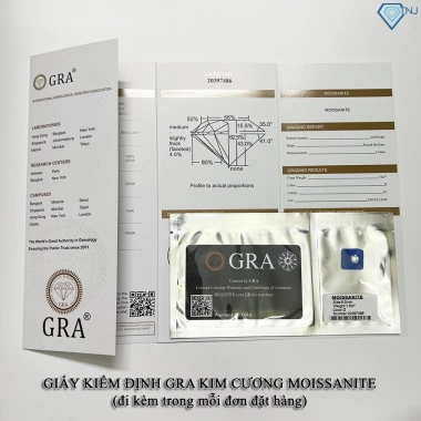 Nhẫn nữ Moissanite 6.0mm xi bạch kim GRA sang trọng Trang sức tiệc NNM17