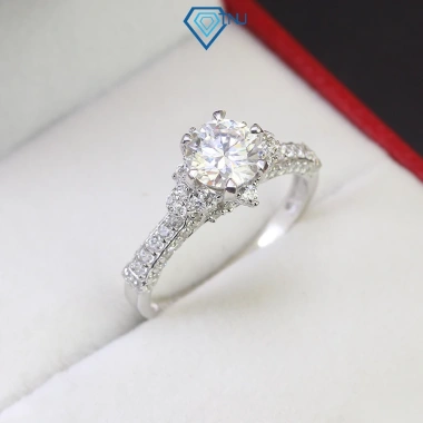 Nhẫn nữ Moissanite 6.5 ly hình thoi sang trọng, GRA, xi kim cao cấp NNM30 - 959.000₫