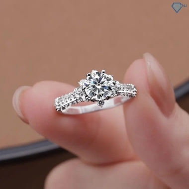 Nhẫn nữ Moissanite 6.5 ly hình thoi sang trọng, GRA, xi kim cao cấp NNM30 - 959.000₫