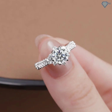 Nhẫn nữ Moissanite 6.5 ly hình thoi sang trọng, GRA, xi kim cao cấp NNM30 - 959.000₫