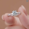 Nhẫn nữ Moissanite 6.5ly sang trọng, kiểm định GRA, xi bạch kim NNM1 - TNJ 2
