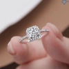 Nhẫn nữ Moissanite 6ly mặt đá vuông xi bạch kim GRA - NNM52, giá 649.000 VND 4