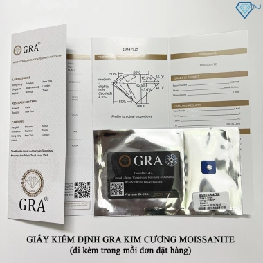Nhẫn nữ Moissanite 6ly mặt đá vuông xi bạch kim GRA - NNM52, giá 649.000 VND