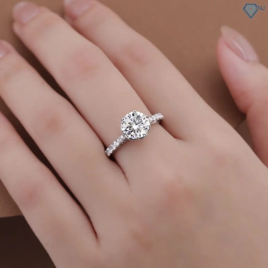 Nhẫn nữ Moissanite 8ly xi bạch kim sang trọng, kiểm định GRA, giá 1.189.000₫