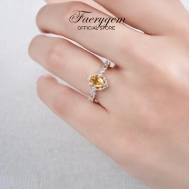 Nhẫn nữ Oval đa đá Citrine, Garnet, Peridot, Topaz, Amethyst, Moonstone - Bạc S925 FaeryGem, giảm còn 997.500₫