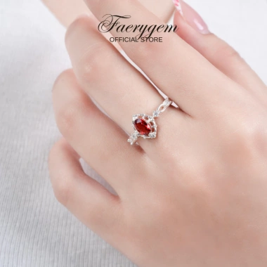 Nhẫn nữ Oval đa đá Citrine, Garnet, Peridot, Topaz, Amethyst, Moonstone - Bạc S925 FaeryGem, giảm còn 997.500₫
