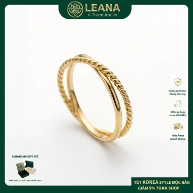 Nhẫn nữ vòng tròn mỏng hai lớp màu vàng - Thiết kế tinh tế, khuyến mãi 284.900đ