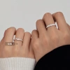Nhẫn nữ zirconia bạc chuyển sắc cầu vồng - Thiết kế điều chỉnh, thời trang 7