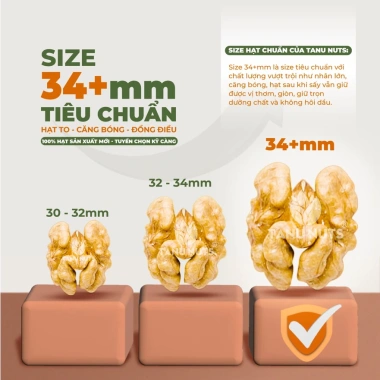 Nhân óc chó vàng TANU NUTS - Hạt óc chó tách vỏ Chile, ngũ cốc dinh dưỡng cho bà bầu, ăn kiêng, giảm cân 156.800 VND