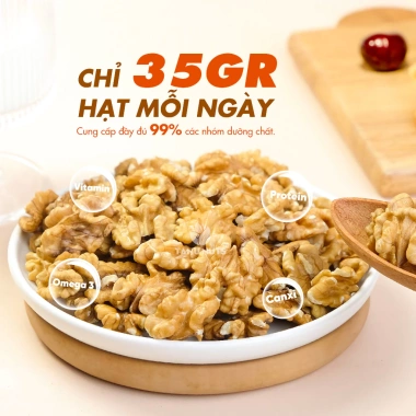 Nhân óc chó vàng TANU NUTS - Hạt óc chó tách vỏ Chile, ngũ cốc dinh dưỡng cho bà bầu, ăn kiêng, giảm cân 156.800 VND