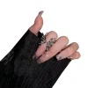 Nhẫn POOP Bướm Đều Hình Điều Chỉnh Mở - Bạc Gothic Côn Trùng Xu Hướng Nam Nữ 10