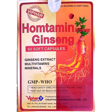 Nhân Sâm Hanomin (Homlamin Ginseng) 60 viên nang mềm - Bổ vitamin, khoáng chất - 65.000đ - Châu Ngân Pharma 2 Nhân Sâm Hanomin (Homlamin Ginseng) 60 viên nang mềm - Bổ vitamin, khoáng chất - 65.000đ - Châu Ngân Pharma 2