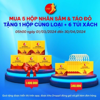 Nhân sâm táo đỏ hòa tan CND Ginseng - Tăng sức đề kháng, hỗ trợ sức khỏe, giá chỉ 280.000đ giảm ngay 8