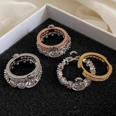 Nhẫn Sao Thổ lấp lánh hai lớp VIVIENNE WESTWOOD, tháo rời hành tinh, trang sức tiệc sang trọng, quà Tình nhân 349.800 VND